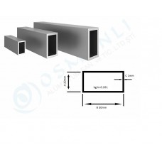 Alüminyum Kutu Profil 20mm X 30mm Et Kalınlık 1mm